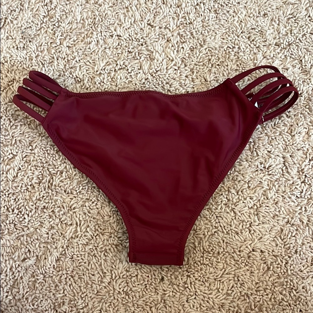 Maroon Bikini Bottom Swimwear - Picture 3 of 3